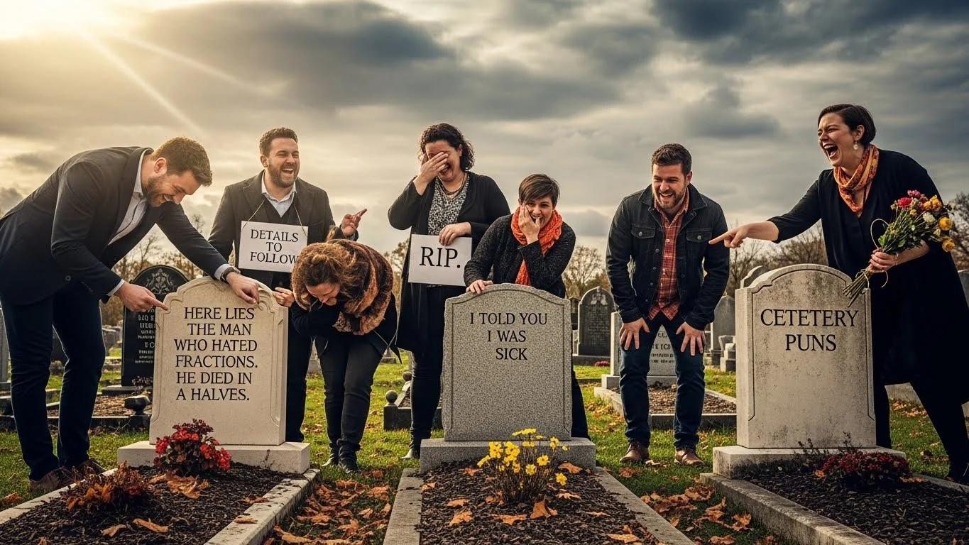 Funny Cemetery Puns Captions