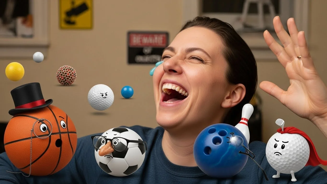 Witty joke about balls for Social Media