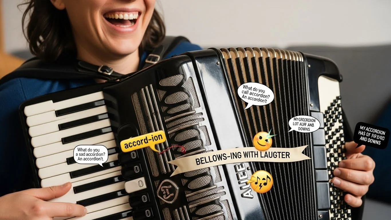 Funny Accordion Puns Captions
