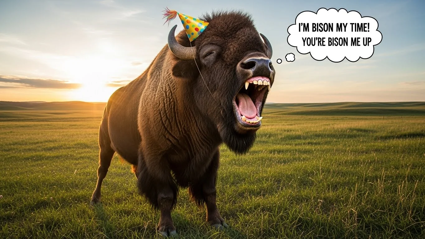 Funny Bison Puns Captions