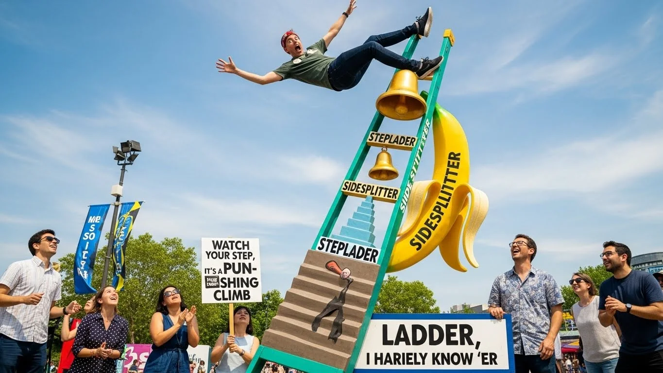 Funny Ladder Puns Captions