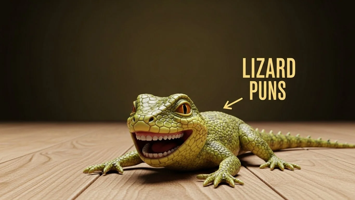 Funny Lizard Puns Captions