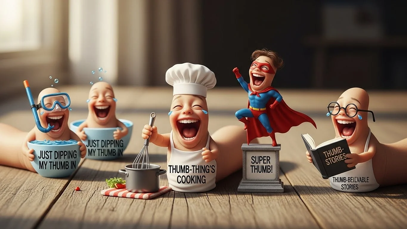 Funny Thumb Puns Captions