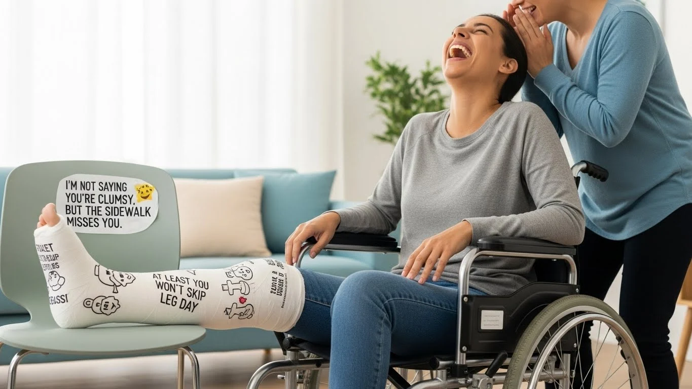 Funny funny things to say to someone with a broken leg jokes Liners
