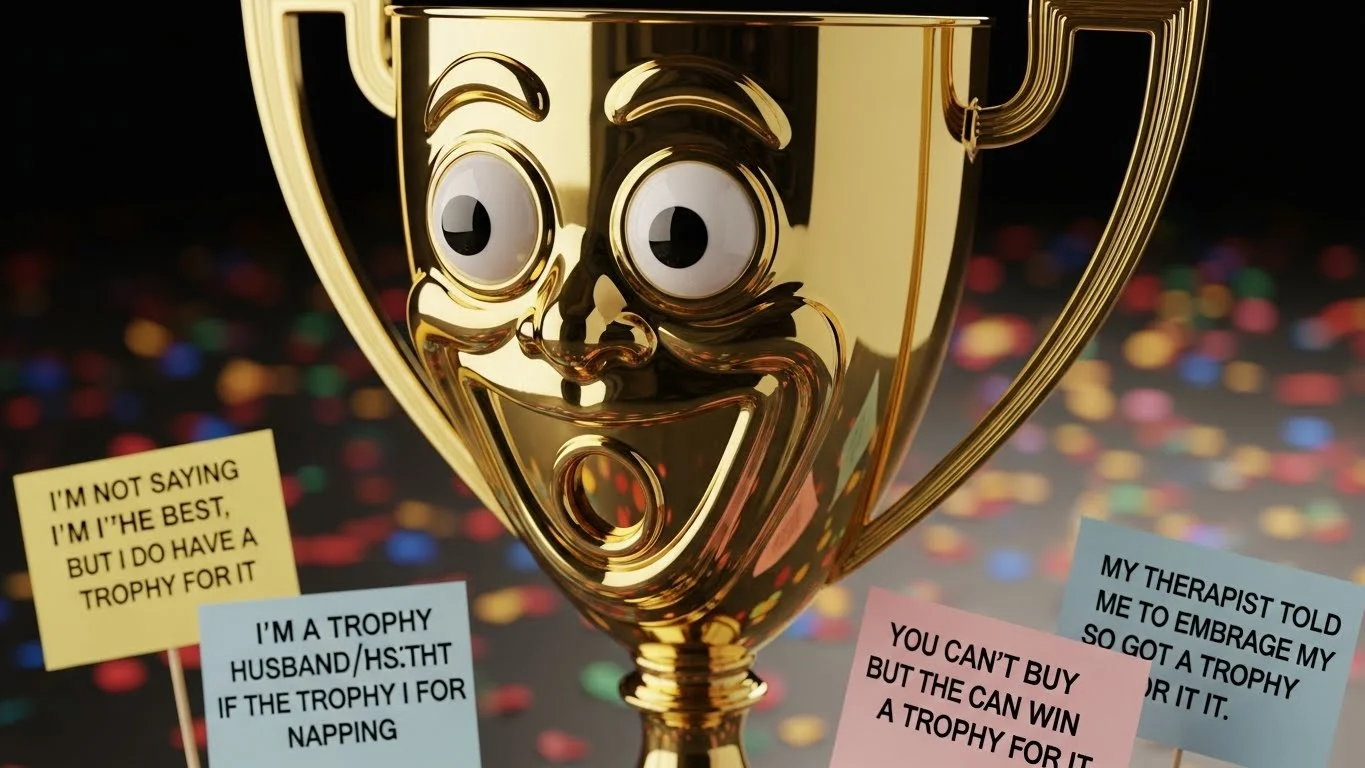 Iconic Sayings with a trophy puns