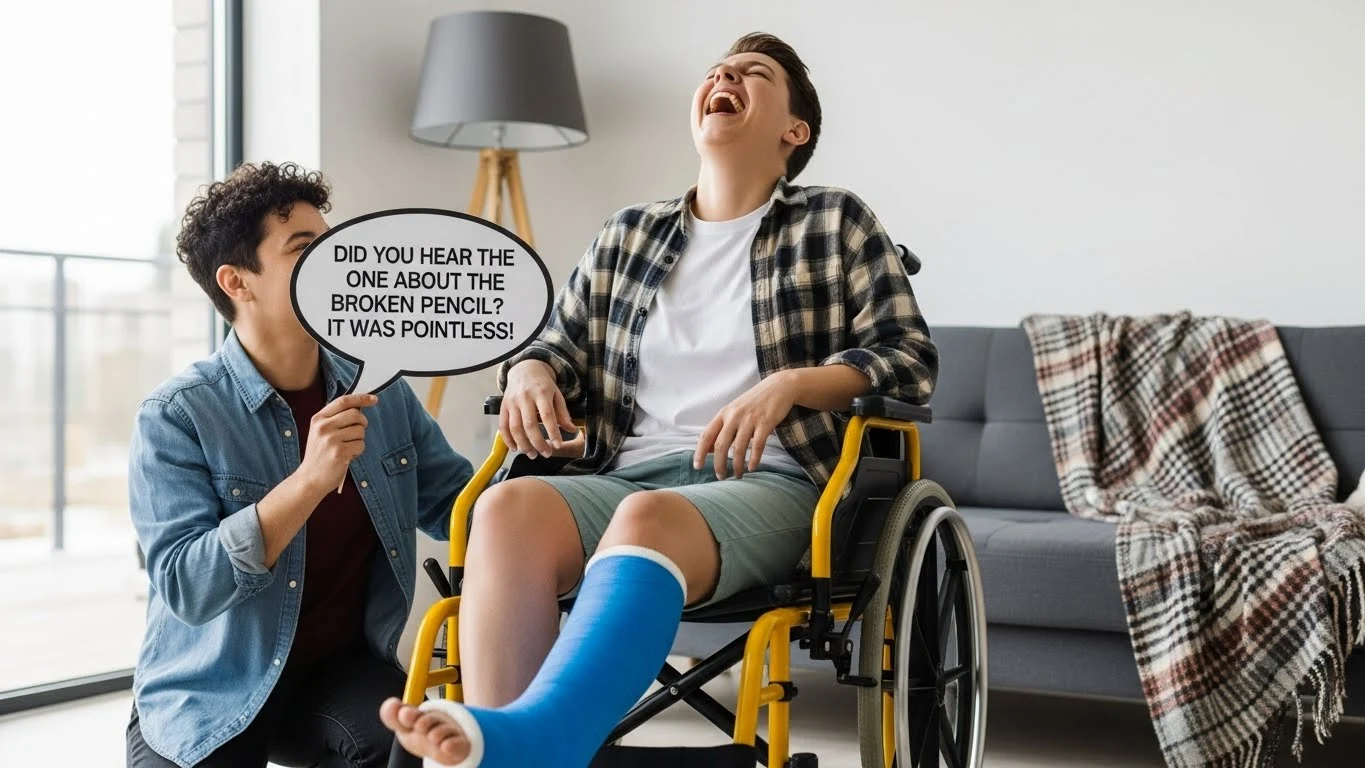 Iconic funny things to say to someone with a broken leg jokes